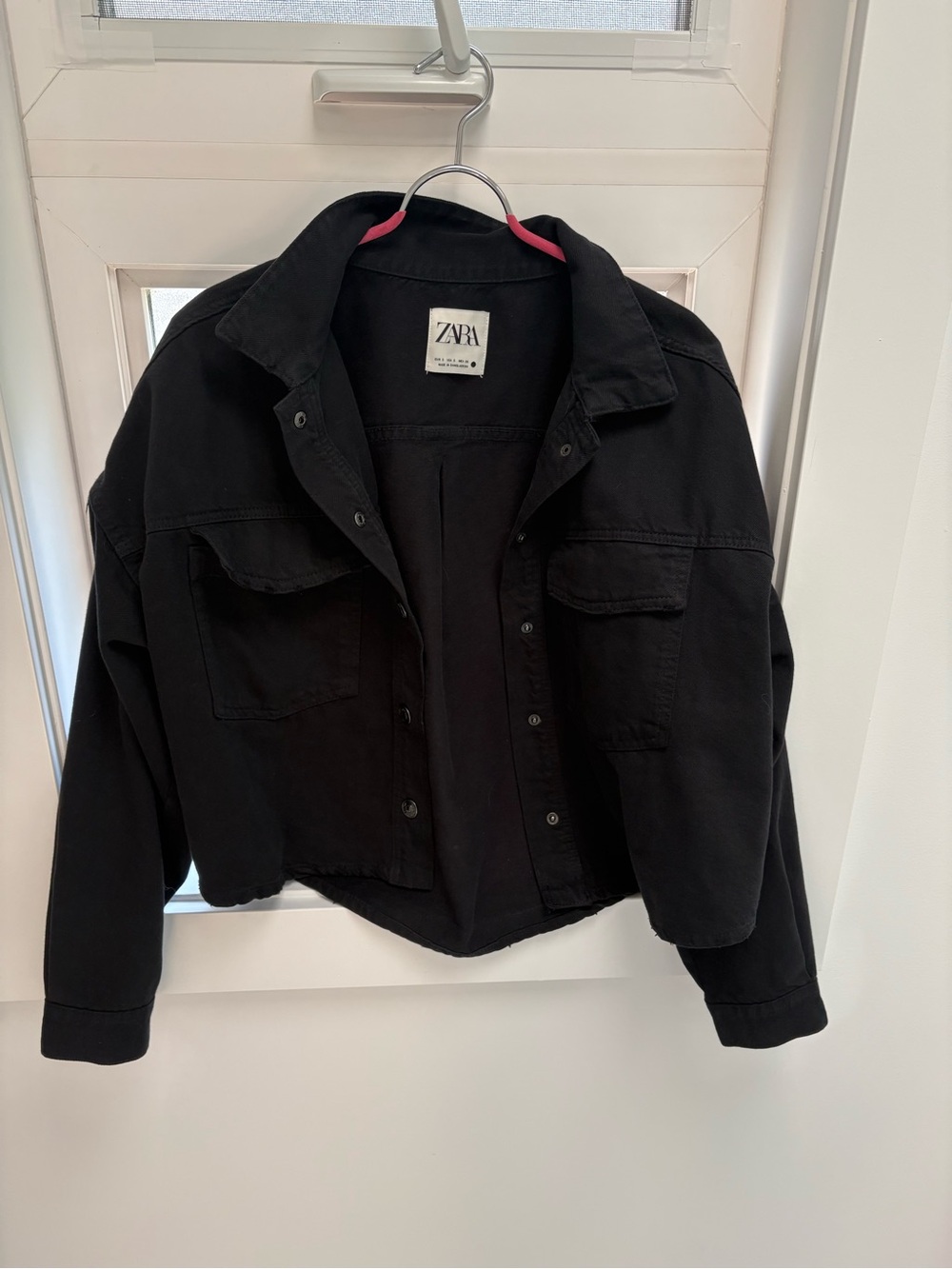 ZARA Black Cropped Denim Jacket